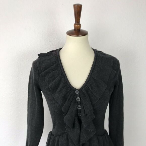 Calvin Klein Stretch Ruffled Button Front Sheath Dress - Picture 3 of 8